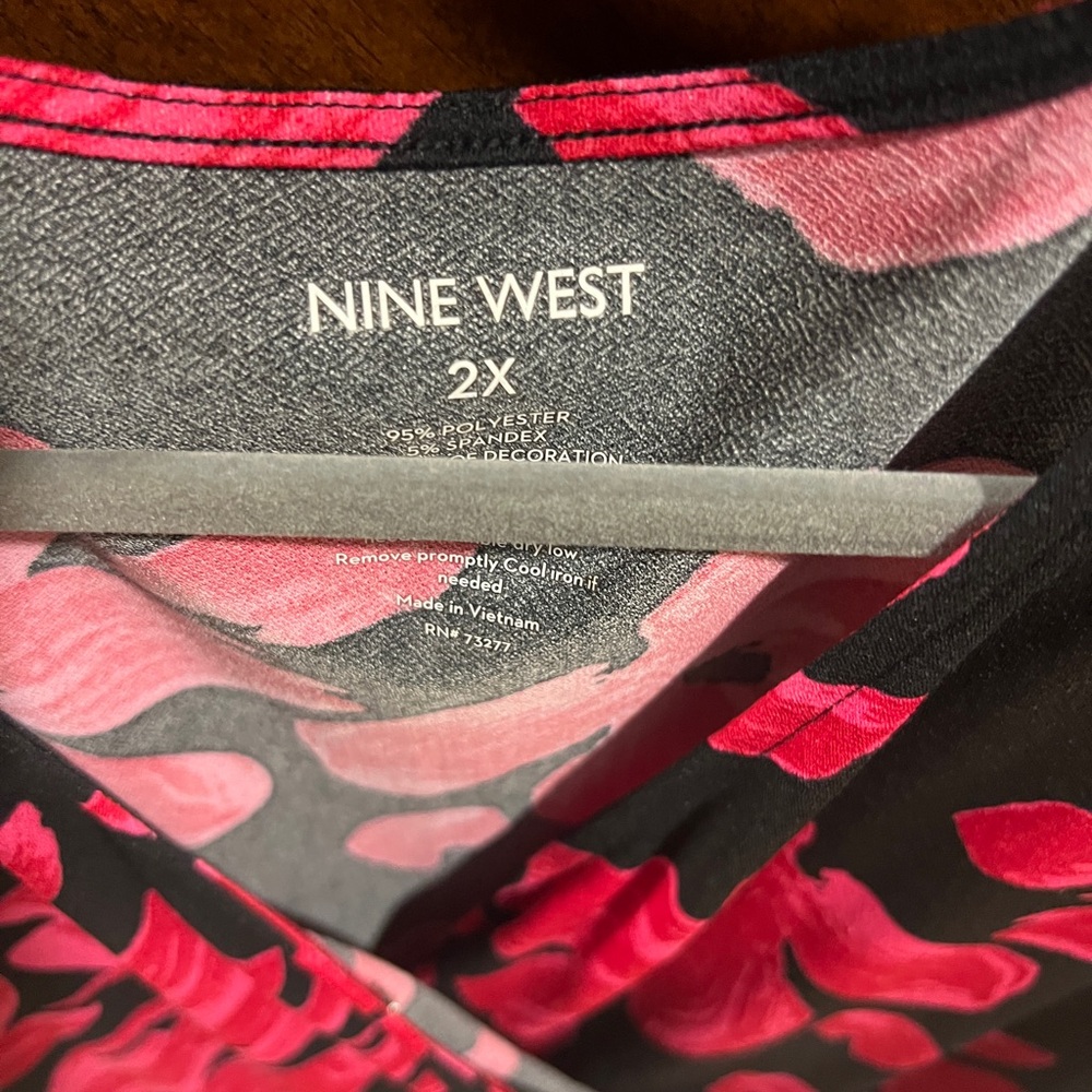 Nine West Floral Pink and Black Dress